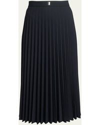Givenchy - Pleated Wool Midi Skirt - Lyst