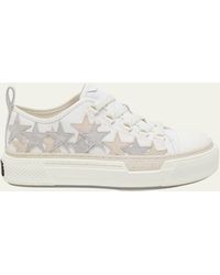 Amiri - Court Stars Star-patch Canvas And Leather Low-top Trainers - Lyst