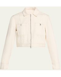 Veronica Beard - Patty Cropped Denim Moto Jacket - Lyst
