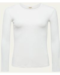 L'Agence - Tess Long-Sleeve Crewneck Tee - Lyst