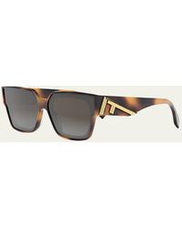 Fendi - Oversized F Square Acetate Sunglasses - Lyst