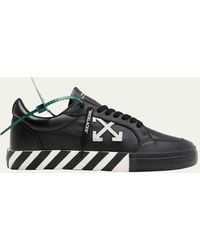 Off-White c/o Virgil Abloh - Vulcanized Logo-embossed Leather Low-top Trainers - Lyst