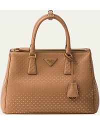 Prada - Galleria Studded Leather Top-handle Bag - Lyst