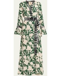 Figue - Calliope Mixed-print Belted Maxi Wrap Dress - Lyst