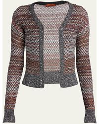 Missoni - Multicolor Mesh Knit Cardigan With Sequin Detail - Lyst