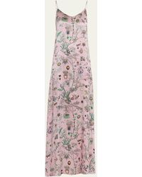 Libertine - Pauline De Rothschild Classic Printed Slip Dress With Crystals - Lyst