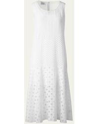 Akris Punto - Polka Dot Organzino Sleeveless Midi Dress - Lyst