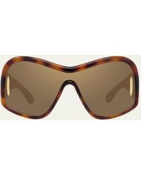 Loewe - Anagram Mirrored Acetate Shield Sunglasses - Lyst