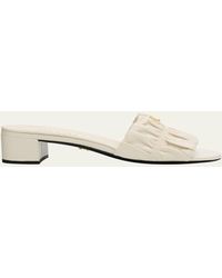 Prada - 35Mm Matelasse Nappa Leather Block-Heel Sandals - Lyst