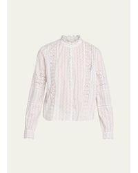 LoveShackFancy - Lal Embroidered Button-Front Top - Lyst