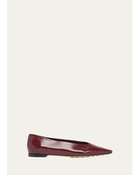 Bottega Veneta - Sofia Pointed Leather Ballet Flats - Lyst