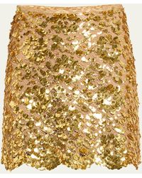 Michael Kors - Laminated Lace Sequin-embellished Mini Skirt - Lyst