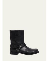 Loewe - Campo Leather Harness Biker Boots - Lyst