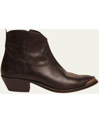 Golden Goose - Young Leather Zip Cowboy Ankle Boots - Lyst