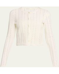 LoveShackFancy - Peridot Pointelle Cardigan - Lyst