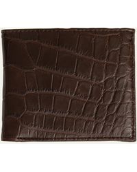Abas - Matte Alligator Leather Bifold Wallet W/ Id Window - Lyst