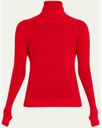 Victoria Beckham - Turtleneck Raglan Long-Sleeve Sweater - Lyst