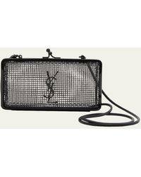 Saint Laurent - Ysl Monogram Evening Cage Crossbody Bag In Metal - Lyst