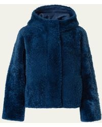 Akris - Gracie Lamb Shearling Hooded Jacket - Lyst