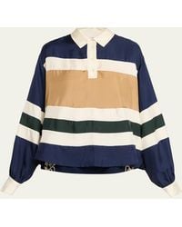 Sea - Juliet Stripe Long-Sleeve Polo - Lyst