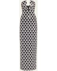 Ramy Brook - Ramona Checkmate Sequined Strapless Gown - Lyst