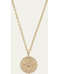 Sydney Evan - 14k Yellow Gold Diamond Icon Wheel Coin Pendant Necklace - Lyst