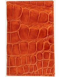 Abas - Glazed Alligator Leather Bifold Card Case - Lyst