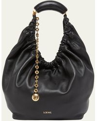 Loewe - Small Squeeze Chain Leather Hobo Bag - Lyst