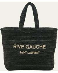 Saint Laurent - Rive Gauche Tote Bag In Raffia - Lyst