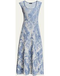 Etro - Paisley Printed Knitwear Midi Dress - Lyst