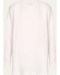 Eskandar - Side Panelled Round Neck Long Sleeve T-shirt (mid Plus Length) - Lyst