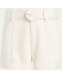 Cinq À Sept - Aldi Belted Wide-Leg Linen Shorts - Lyst