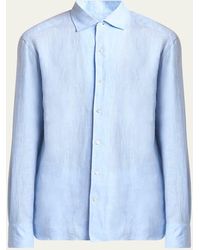 ZEGNA - Oasi Lino Casual Button-Down Shirt - Lyst