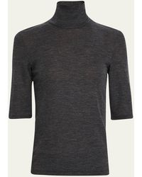 Vince - Mixed Gauge Wool-cashmere Turtleneck Tunic Sweater - Lyst