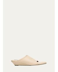 Christen - 75Mm Stretch Leather Wedge Mules - Lyst