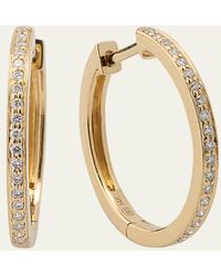 Sydney Evan - 14k Yellow Gold 13.5mm Pave Huggie Earrings With Diamonds - Lyst