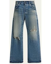 Purple - 9 To 5 Medium Wash Baggy Wide-Leg Jeans - Lyst