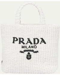 Prada - Small Crochet Tote Bag - Lyst