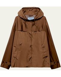 Prada - Hooded Drawstring Nylon Jacket - Lyst