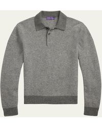 Ralph Lauren - Cashmere Long-Sleeve Polo Sweater - Lyst