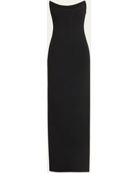 Versace - Strapless Techno Bonded Granite Gown - Lyst