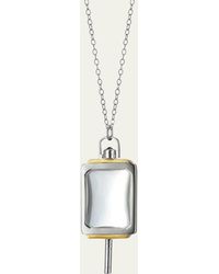 Monica Rich Kosann - Silver & 18k Yellow Gold Rectangle Pocket Watch Key Pendant Necklace - Lyst