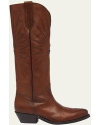 Golden Goose - Wish Star Embroidered Leather Western Boots - Lyst