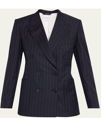 Givenchy - Double-Breasted Pinstripe Wool Jacket - Lyst