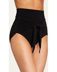 Norma Kamali - Diaper Tie-Front High-Waist Bikini Bottom - Lyst