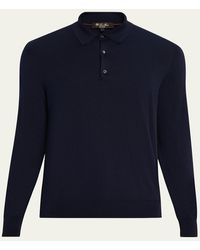 Loro Piana - Loro Island Cotton Giza Long-Sleeve Polo Shirt - Lyst