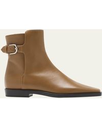 Totême - Leather Belted Ankle Boots - Lyst