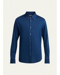 Tom Ford - Cotton Denim Point-Collar Button-Down Shirt - Lyst