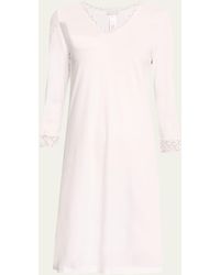 Hanro - Moments Lace-trim Cotton Nightgown - Lyst