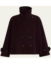Chloé - Wool Double-Breasted Oversized Pea Coat - Lyst